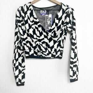 Future Collective Target Kahlana Barfield Brown Black White Sweater XXS New